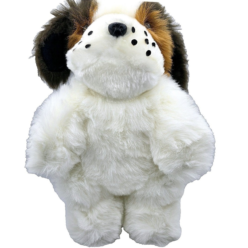 Vintage 14" Link & Pan St. Bernard Dog‎ Plush Toy (Circa 1980s) Clean